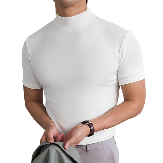 Terence - Luźna męska koszula Slim-Fit z wysokim kołnierzem