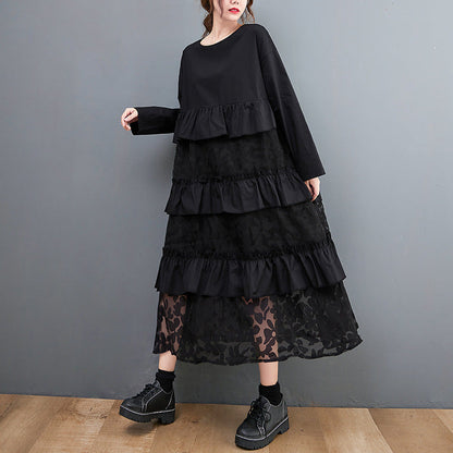 Lauryn - Luźna boho sukienka z falbankami dla kobiet