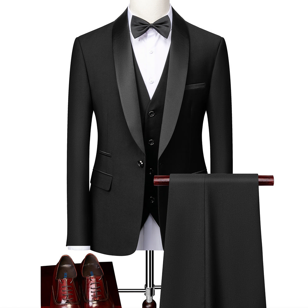 George - Elegancki męski garnitur Slim-Fit w 3 elementach