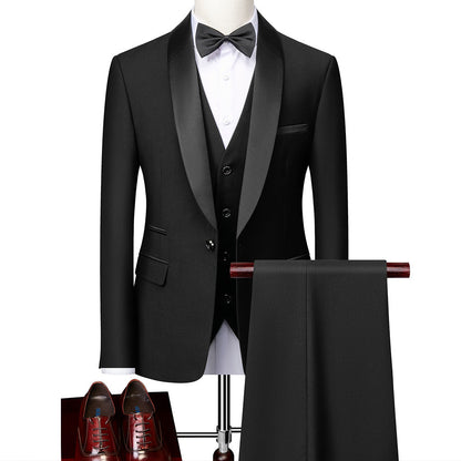 George - Elegancki męski garnitur Slim-Fit w 3 elementach