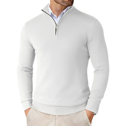 Frank - Nowoczesny, lekki sweter z zamkiem dla mężczyzn