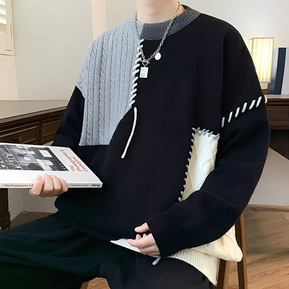 Curtis - Stylowy polarowy sweter z kolorowymi wzorami dla panów