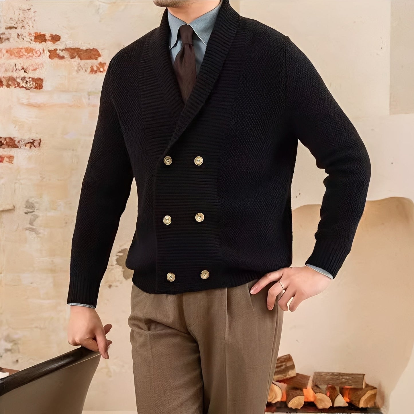 Arthur - Elegancki kardigan z dekoltem V dla mężczyzn