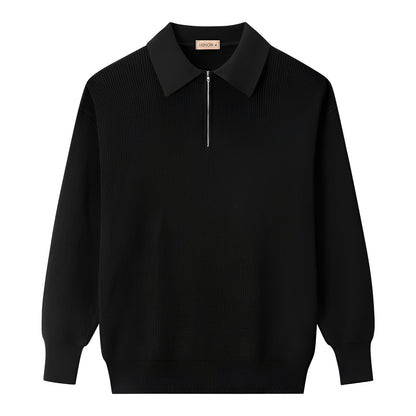 Justin - Nowoczesny męski sweter z krótkim zamkiem