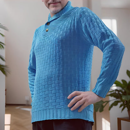 Branson - Luźny męski sweter z wysokim kołnierzem