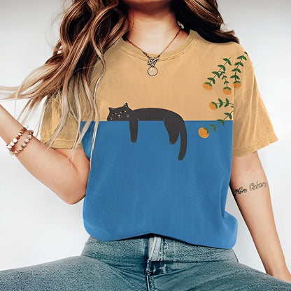 Alvina - Swobodny T-Shirt z wzorem dla kobiet