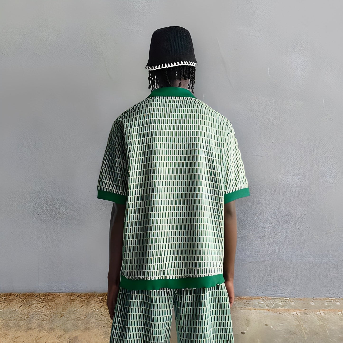 Atem - Zestaw eleganckiej koszuli i szortów dla mężczyzn