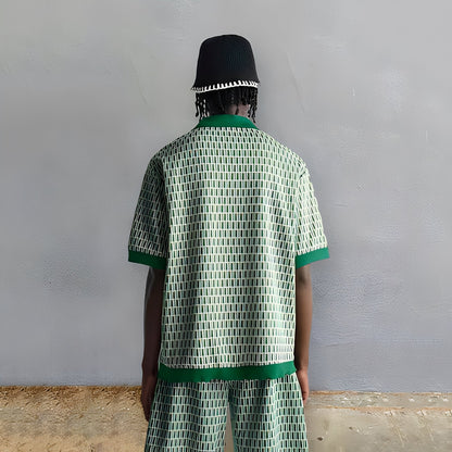 Atem - Zestaw eleganckiej koszuli i szortów dla mężczyzn