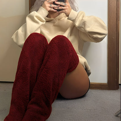 Camellia - Ciepłe, zimowe skarpety za kolano dla kobiet