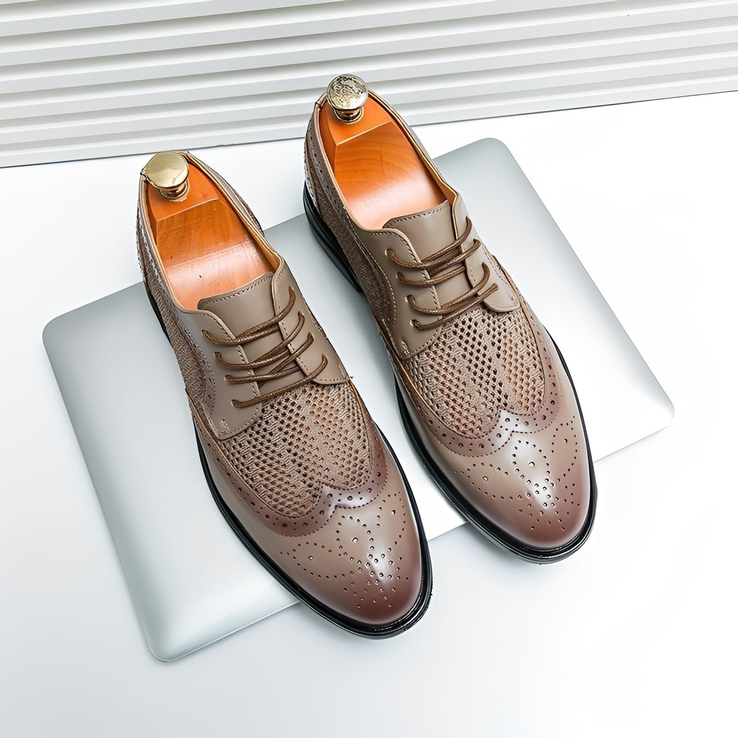 Lawrence - Eleganckie męskie buty Oxford ze skóry