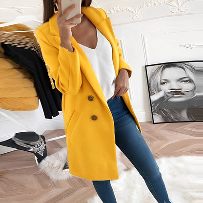 Tiffani - Stylowy długi płaszcz z wełny dla kobiet