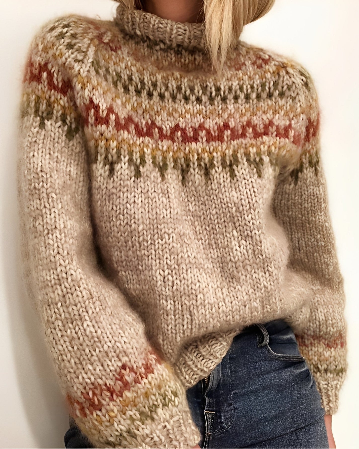 Armani - Ciepły golfowy sweter damski