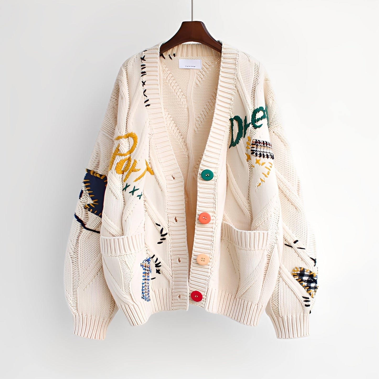 Chantelle - Modny haftowany sweter damski