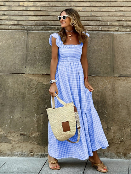 Mollie - Stylowa suknia maxi z mock-dekoltem dla kobiet