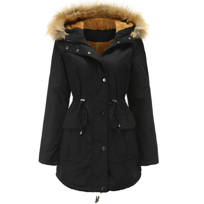 Nordica - Elegancka parka-kurtka z futrzanym kołnierzem dla kobiet