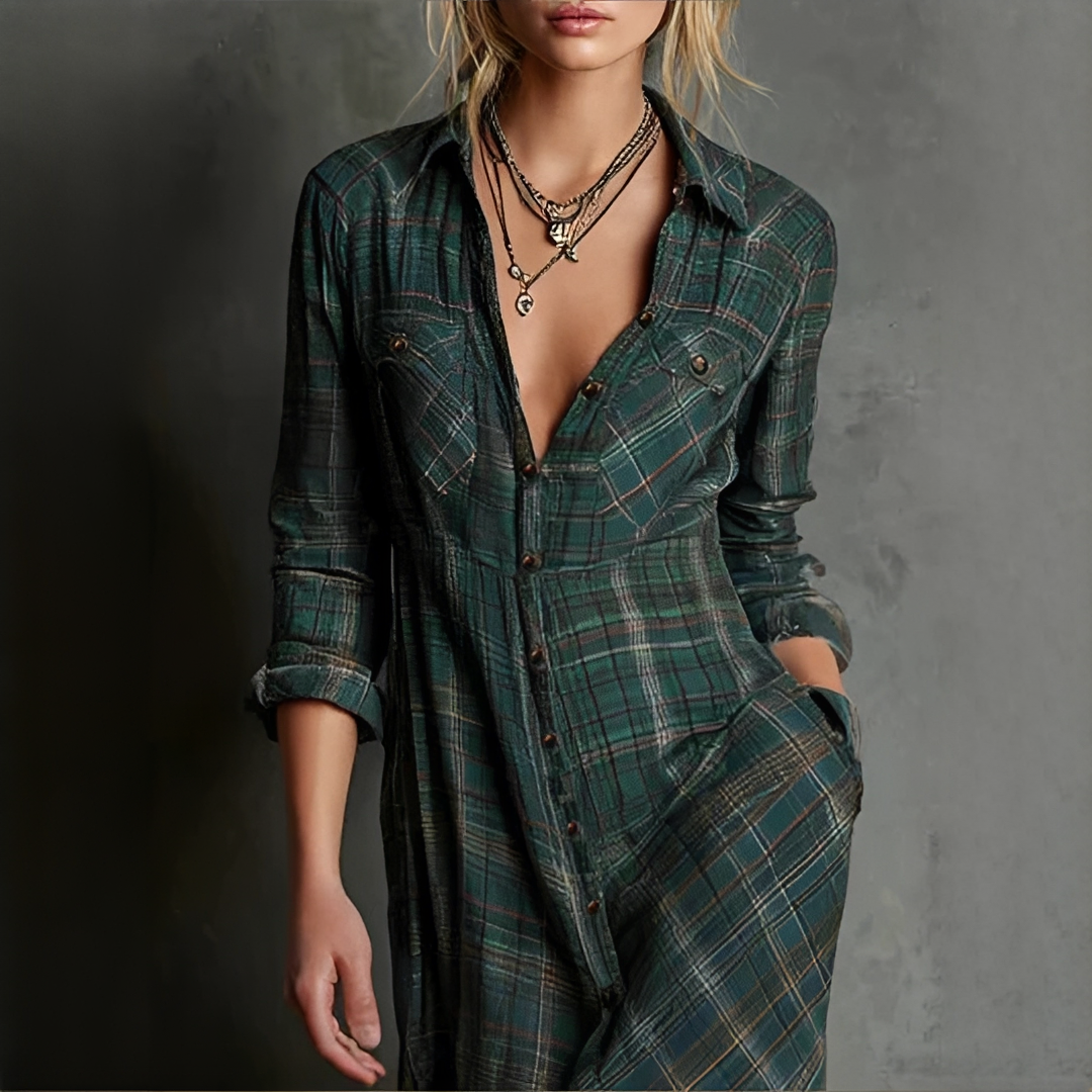 Lilly - Rozkloszowana sukienka długa dla kobiet