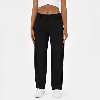 Janice - Eleganckie damskie spodnie sztruksowe