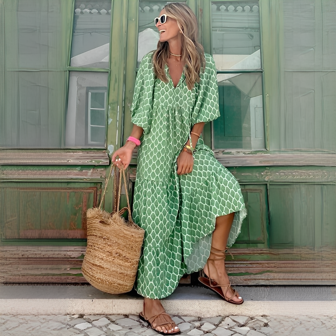 Menchie - Długa sukienka boho dla kobiet