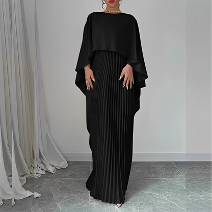 Marilou - Elegancka sukienka z plisowaną peleryną dla kobiet