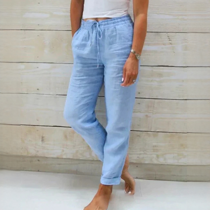 Dyan - Kobiece spodnie z wiązaniem w stylowym wydaniu