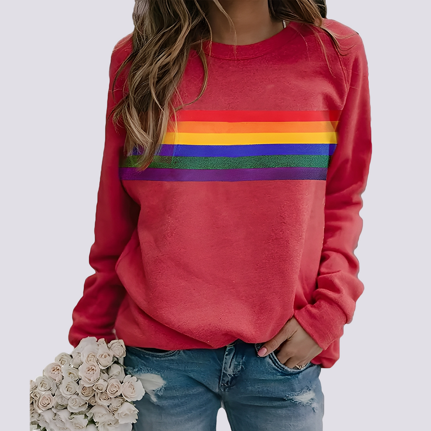 Roseann - Stylowy sweter z kolorowym deseniem dla pań