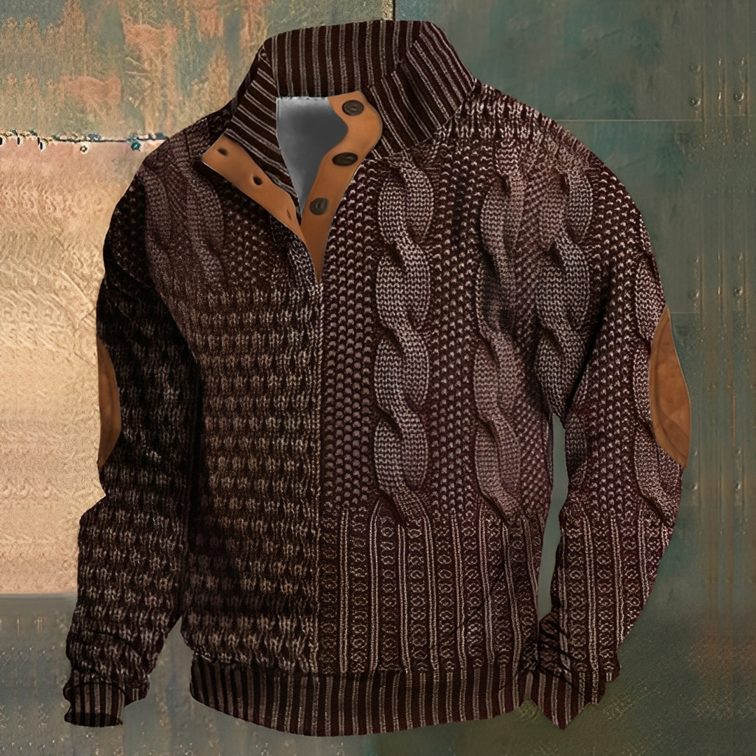 Nazaire - Sweter męski z motywem 3D