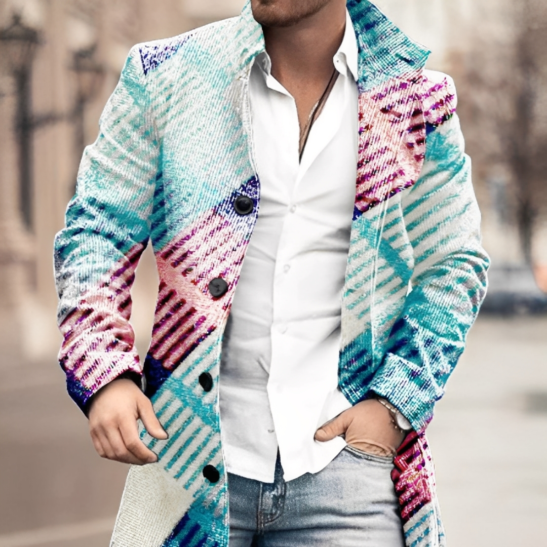 Louison - Długi elegancki płaszcz z guzikami dla mężczyzn