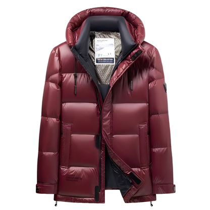 Harold - Męska ciepła kurtka puchowa z kapturem