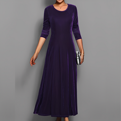 Mathilde - Damska wieczorowa sukienka z długimi rękawami