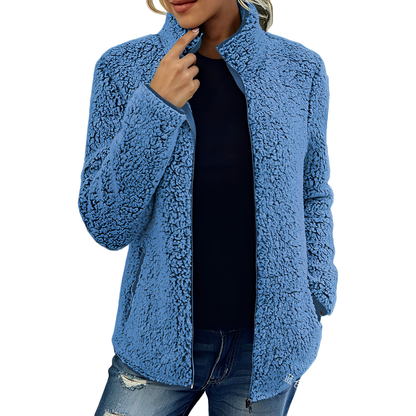Alethea - Modny Fleece Płaszcz dla Kobiet