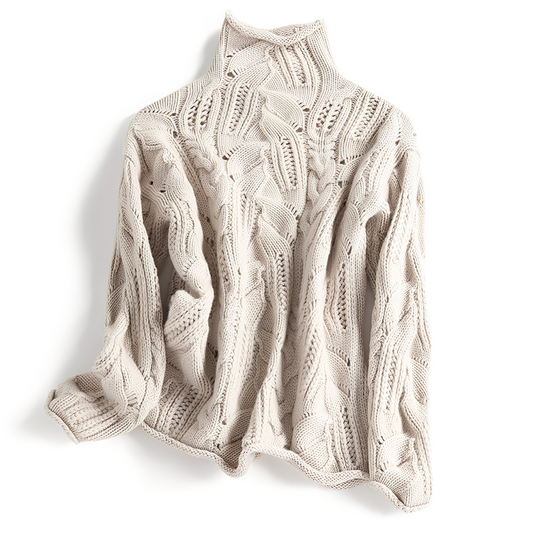 Lillie - Stylowy kaszmirowy sweter dla kobiet z wysokim kołnierzem