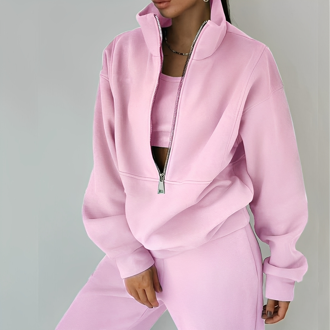 Mélissa - Swobodny, szeroki komplet z dzianiny w dwóch częściach