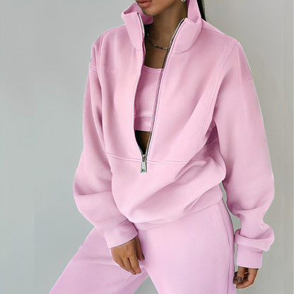 Mélissa - Swobodny, szeroki komplet z dzianiny w dwóch częściach