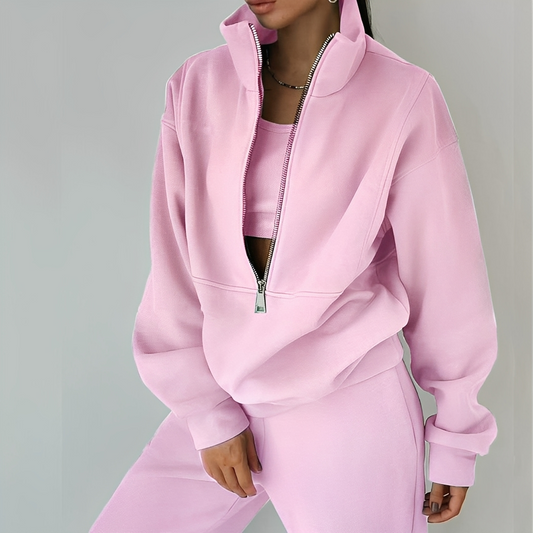 Mélissa - Swobodny, szeroki komplet z dzianiny w dwóch częściach