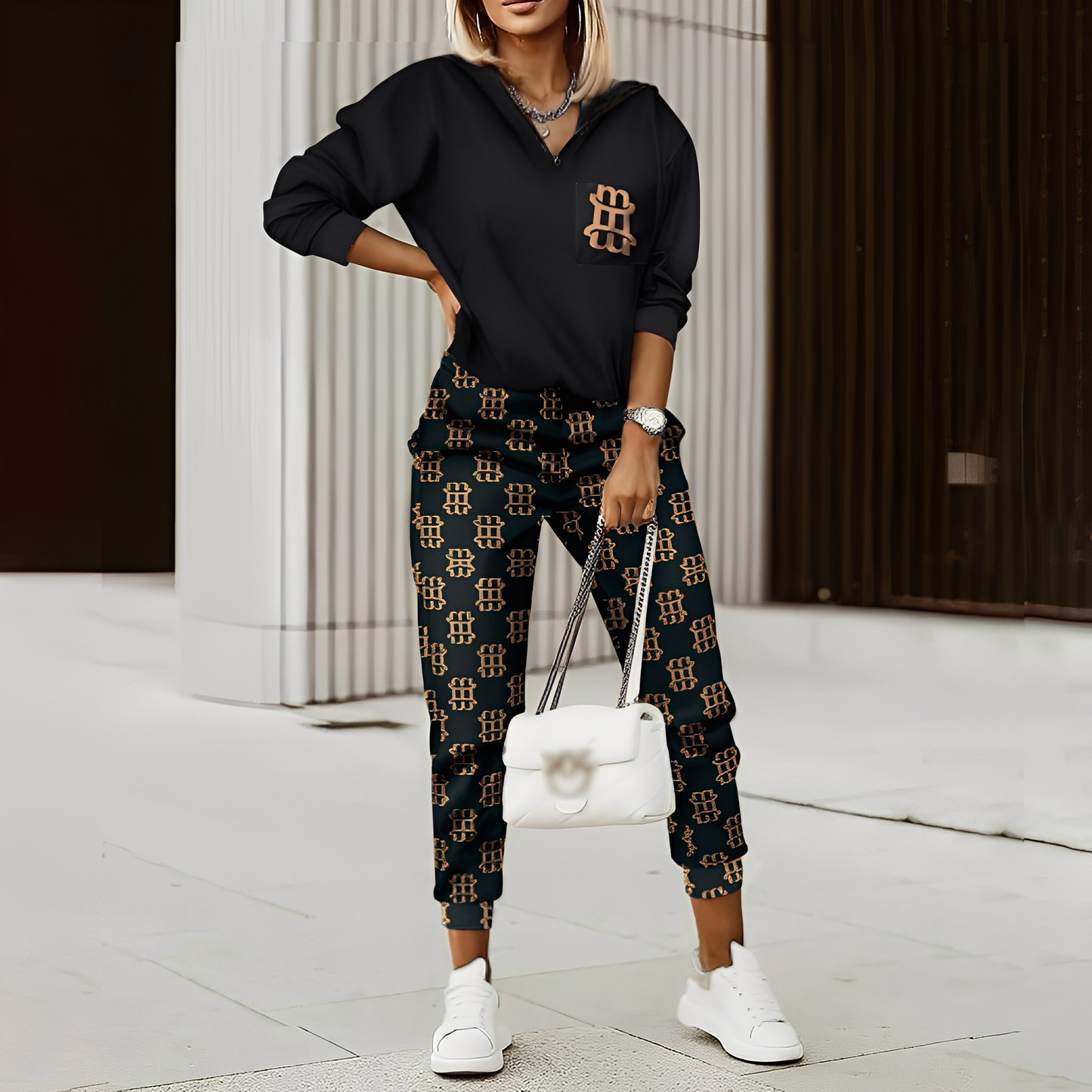 Hollie - Modny damski dres z suwakiem