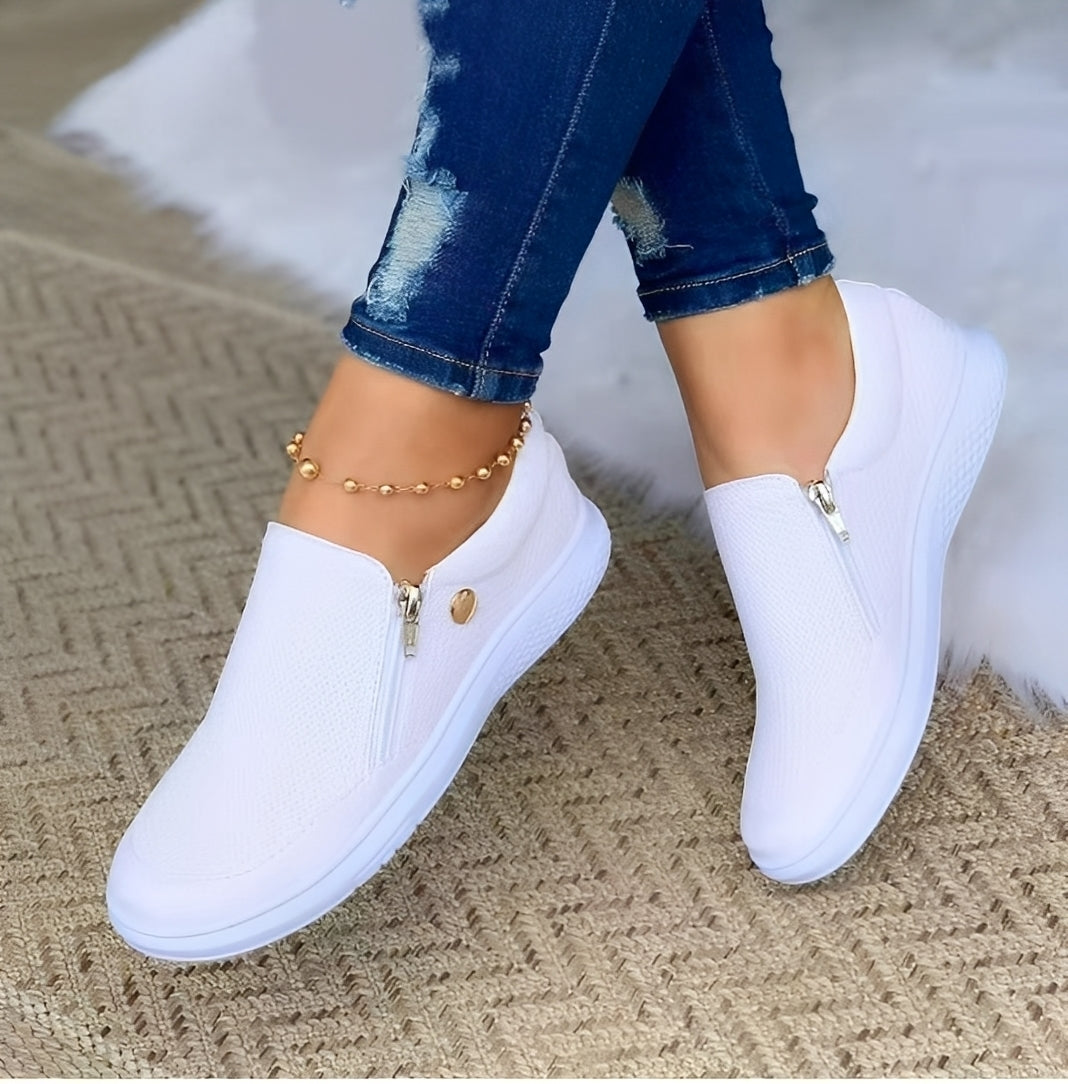 Renita - Swobodne damskie buty z suwakiem