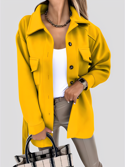 Tiffanie - Nowoczesna, lekka damska kurtka wełniana z klapami