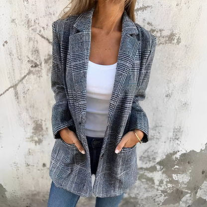 Ellen - Formalny blezer w kratkę dla kobiet