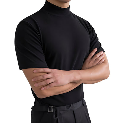 Terence - Luźna męska koszula Slim-Fit z wysokim kołnierzem