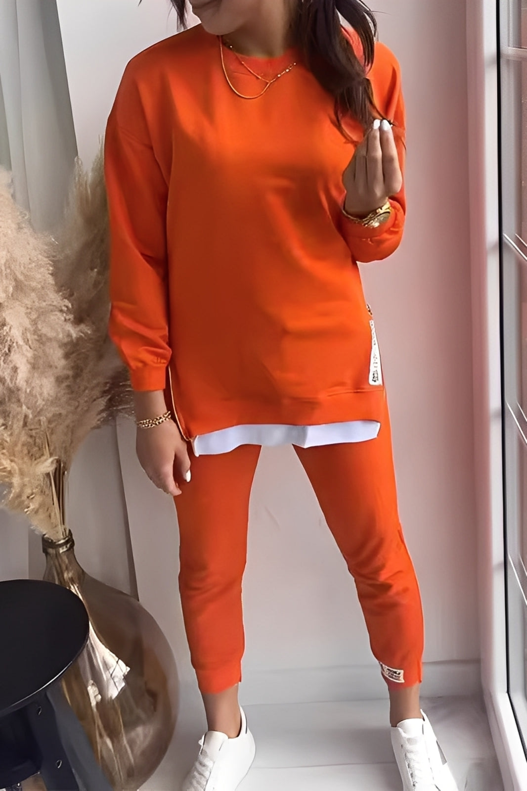 Kristine - Damski zestaw z luźną bluzą i spodniami