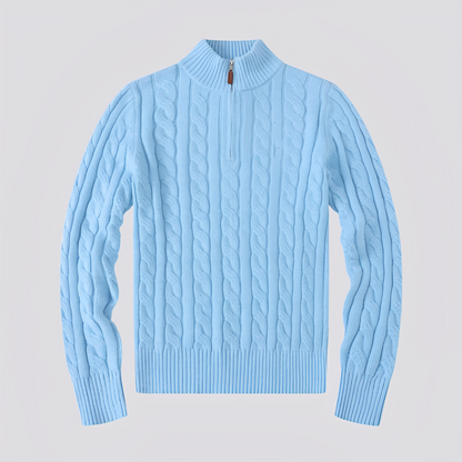 Jasper - Modny męski sweter z zamkiem do połowy