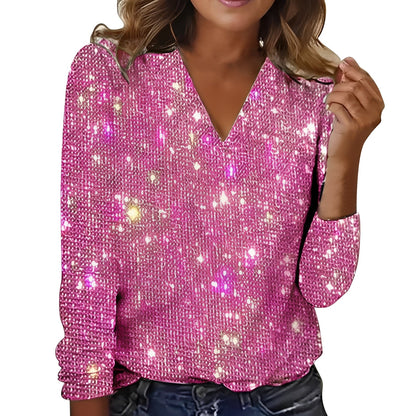 Caroline - Elegancka, błyszcząca bluzka dla kobiet