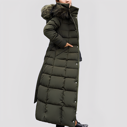 Mollie - Moda, długi płaszcz damski z pikowaniem