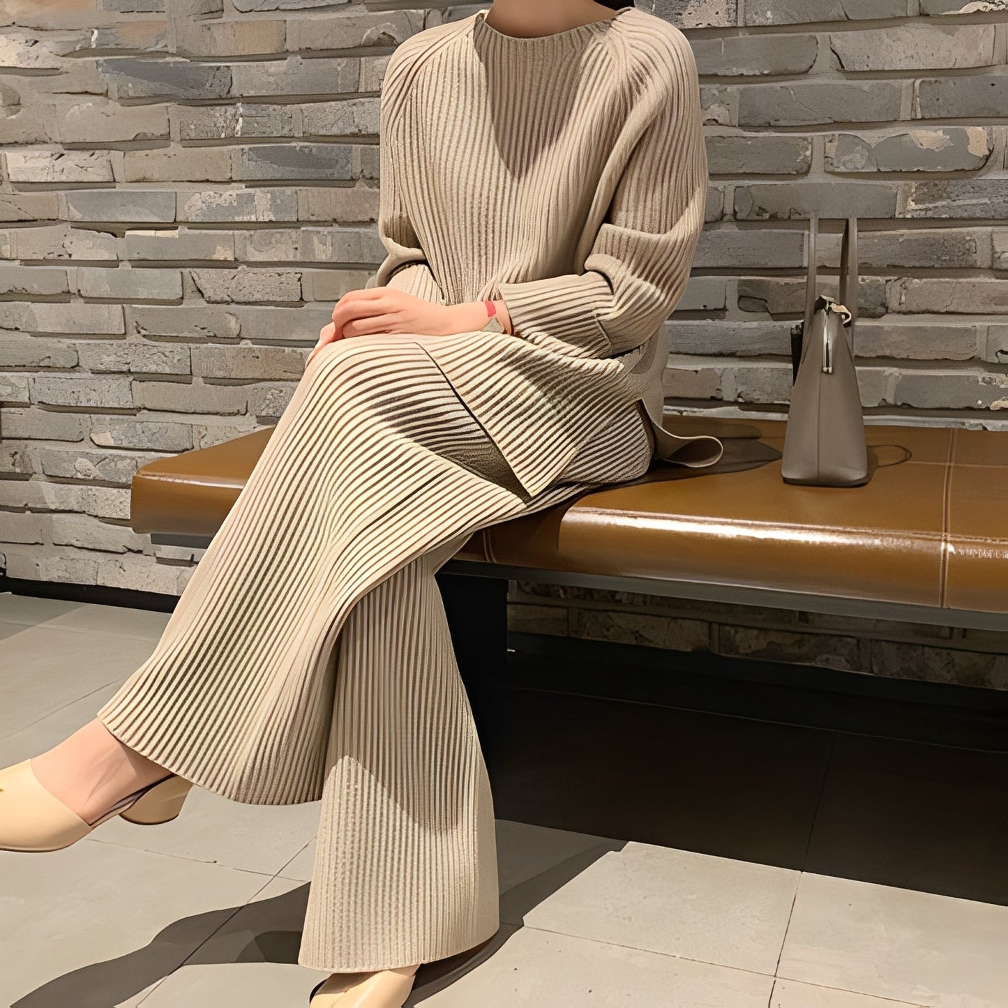 Christine - Sweter i luźno dziane spodnie damskie