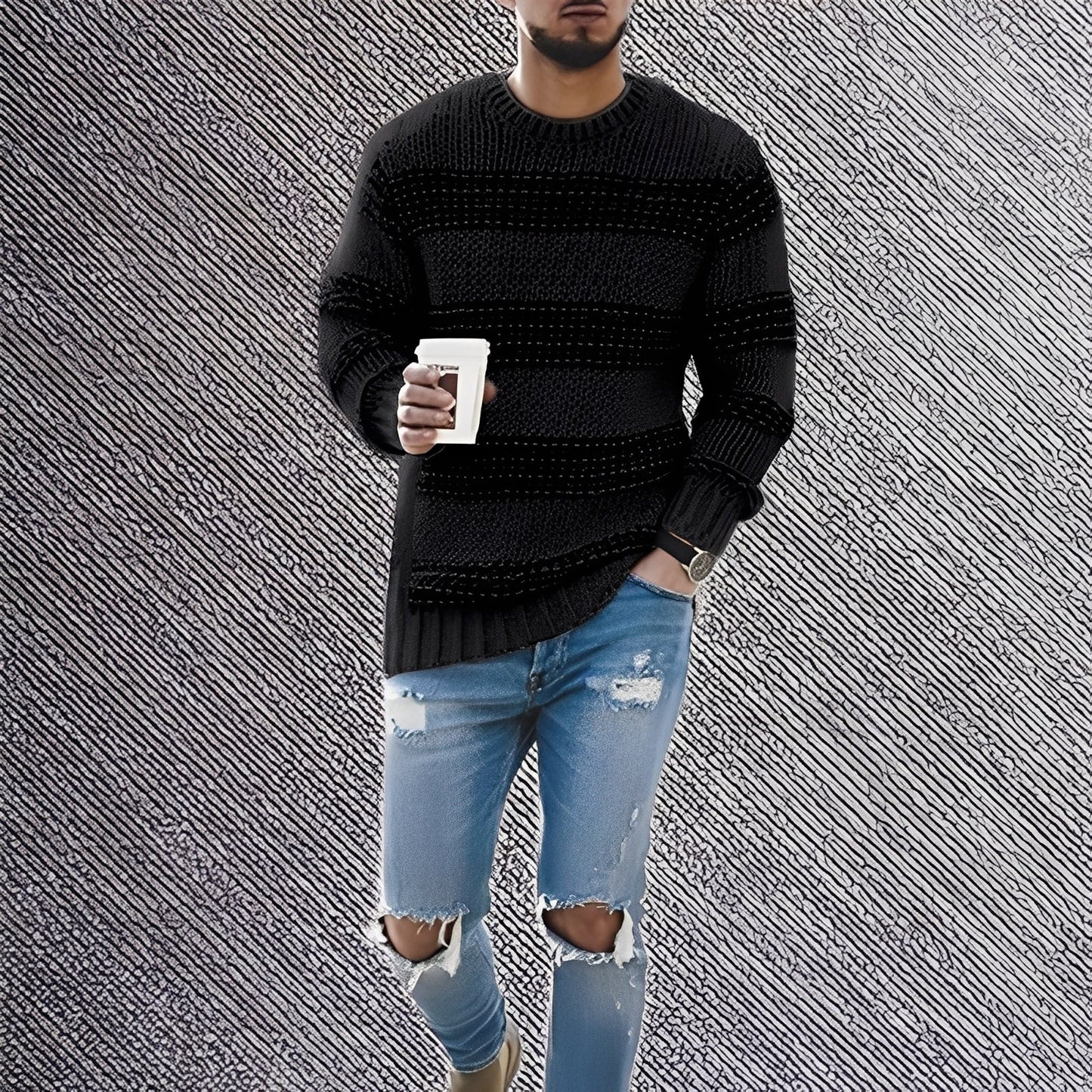 Kenzo - Męski sweter w pasy