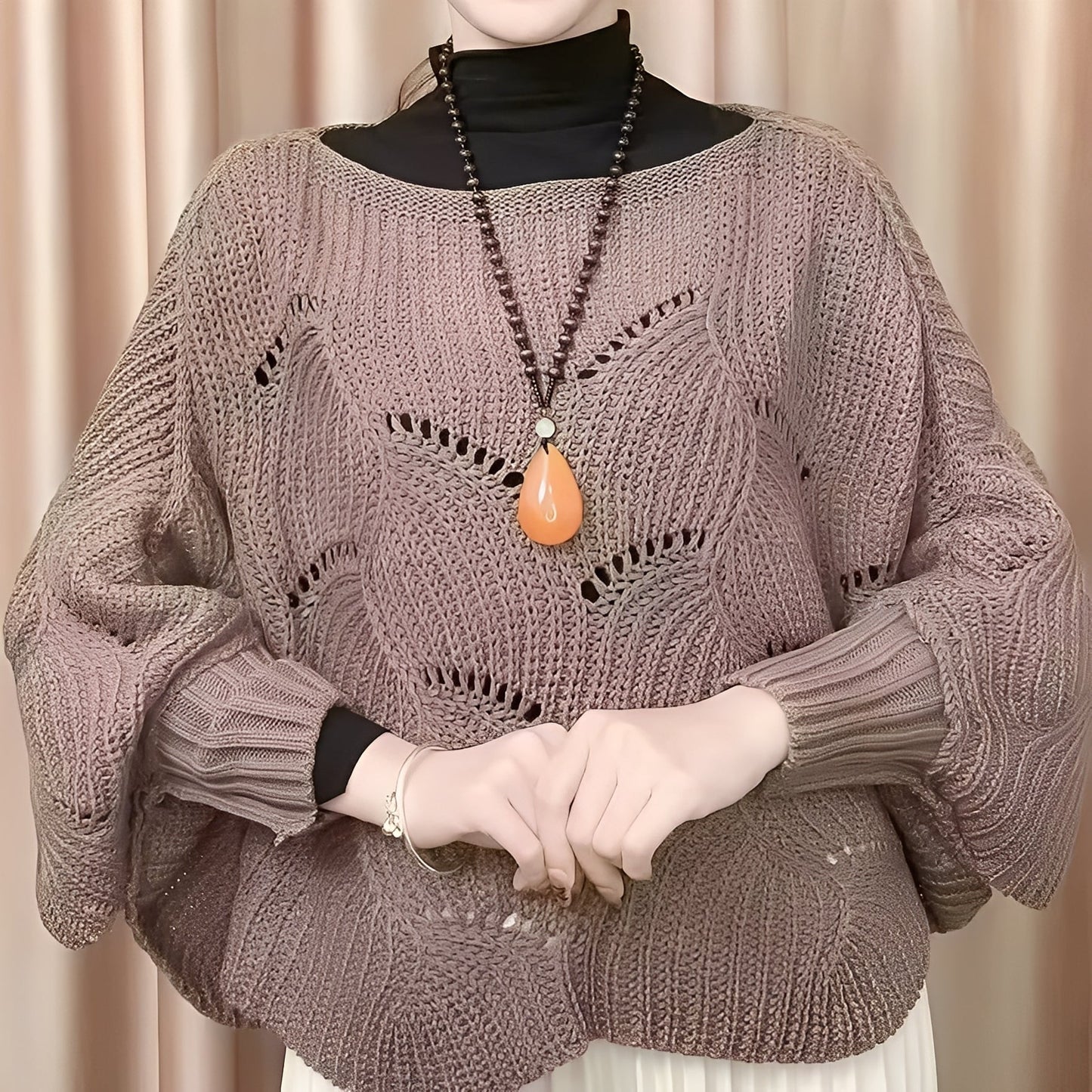 Celestine - Damski termosweter z szerokimi rękawami