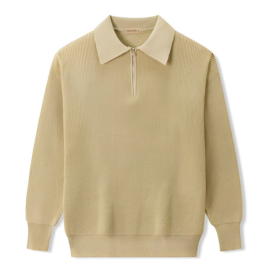 Justin - Nowoczesny męski sweter z krótkim zamkiem