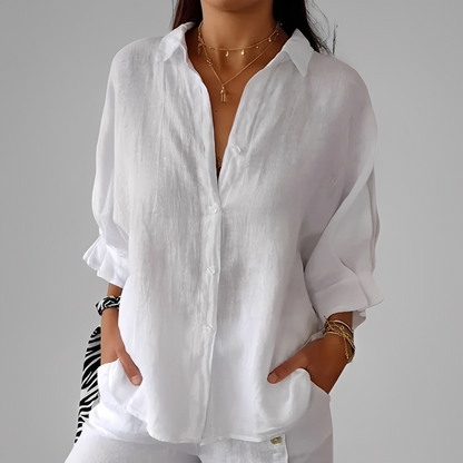 Antoinete - Elegancka bluzka damska z długim rękawem