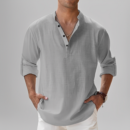 Ezriel - Wygodna koszula męska z półkieszeniami