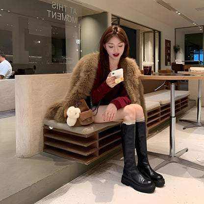 Christine - Eleganckie długie skórzane buty damskie